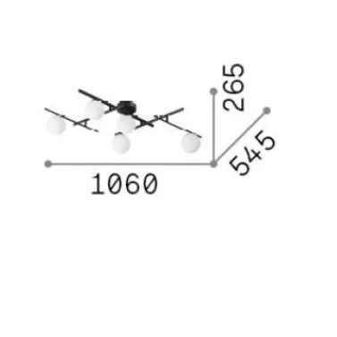 Lustra tip plafoniera ATLAS, alb, 5*G9, lungime 106 cm - IDEAL LUX [2]