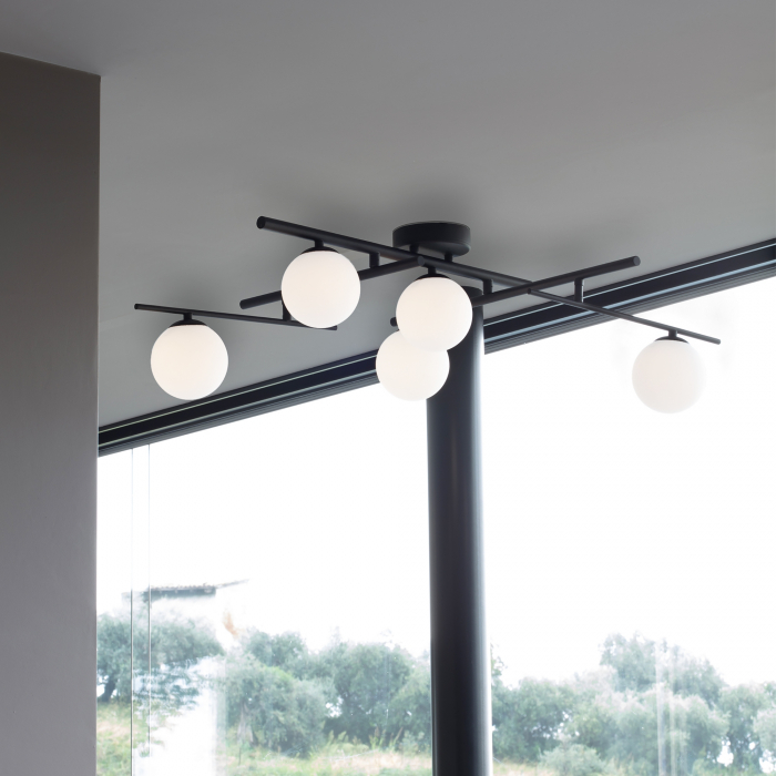 Lustra tip plafoniera ATLAS, negru/alb, 5*G9, lungime 106 cm - IDEAL LUX [2]
