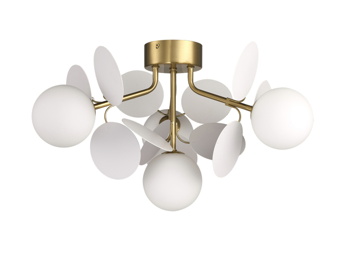 Lustră tip plafonieră CHIC, alb/auriu, 45 cm [4]