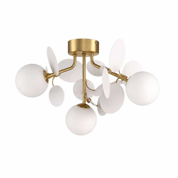 Lustră tip plafonieră CHIC, alb/auriu, 45 cm [3]