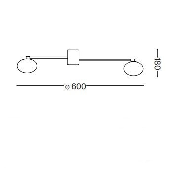Lustra tip plafoniera HERMES III, alb, 3*G9, diametru 60 cm - IDEAL LUX [3]