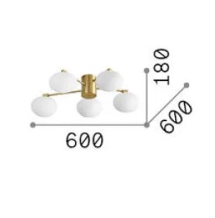 Lustra tip plafoniera HERMES V, alb, 5*G9, diametru 60 cm - IDEAL LUX [2]