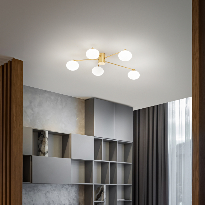 Lustra tip plafoniera HERMES V, alama/alb, 5*G9, diametru 90 cm - IDEAL LUX [3]