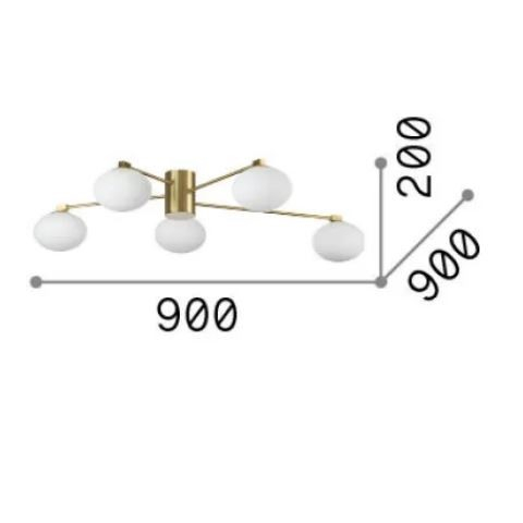 Lustra tip plafoniera HERMES V, alb, 5*G9, diametru 90 cm - IDEAL LUX [2]