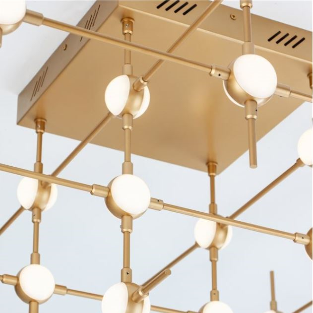 Lustra tip plafoniera LED ATOMO, auriu/alb, dimabila, 3000K, 6048 lm, lungime 75 cm - NOVA LUCE [3]
