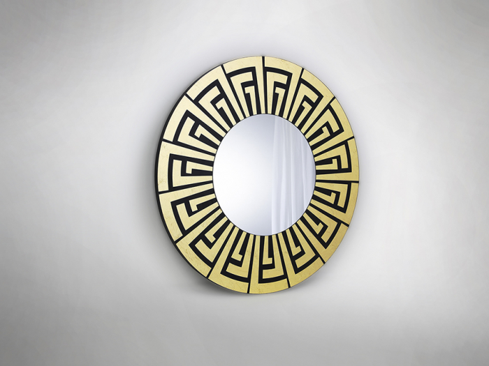 Oglinda decorativa rotunda AQUILES, auriu/negru, diametru 90 cm - SCHULLER [2]