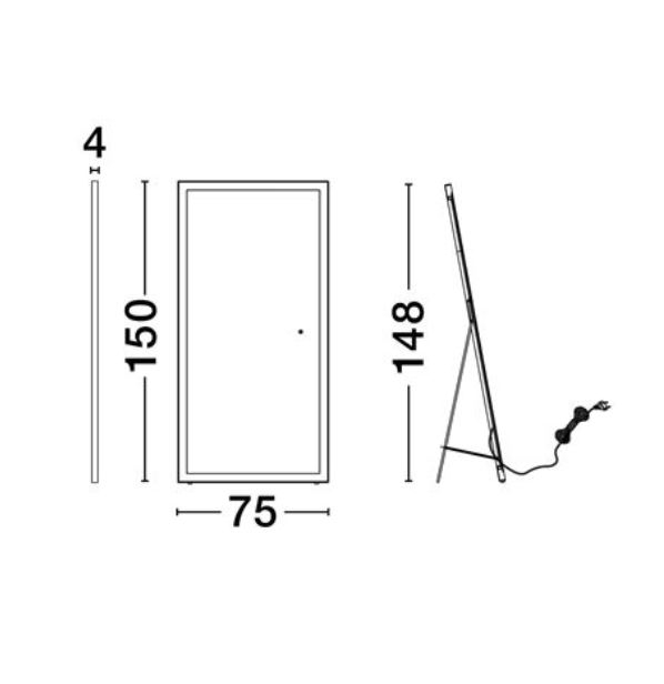 Oglinda dreptunghiulara LED ADON, iluminare frontala, 1012 lm, IP44, intrerupator touch, 150*75 cm - NOVA LUCE [5]