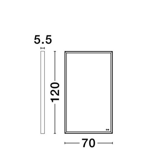 Oglinda dreptunghiulara LED AMBOR, iluminare frontala, 1423 lm, IP44, intrerupator touch, functie dezaburire, 60*80 cm - NOVA LUCE [6]