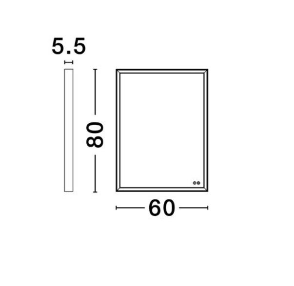 Oglinda dreptunghiulara LED AMBOR, iluminare frontala, rama aurie, 2488 lm, IP44, intrerupator touch, functie dezaburire, 60*80 cm - NOVA LUCE [5]