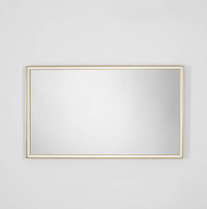 Oglinda dreptunghiulara LED AMBOR, iluminare frontala, rama aurie, 2556 lm, IP44, intrerupator touch, functie dezaburire, 70*120 cm - NOVA LUCE [4]