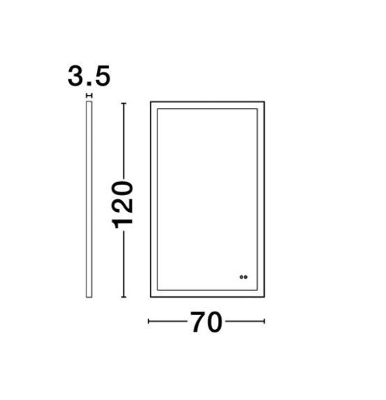 Oglinda dreptunghiulara LED DECA, iluminare frontala, 1026 lm, IP44, intrerupator touch, functie dezaburire, 120*70 cm - NOVA LUCE [7]