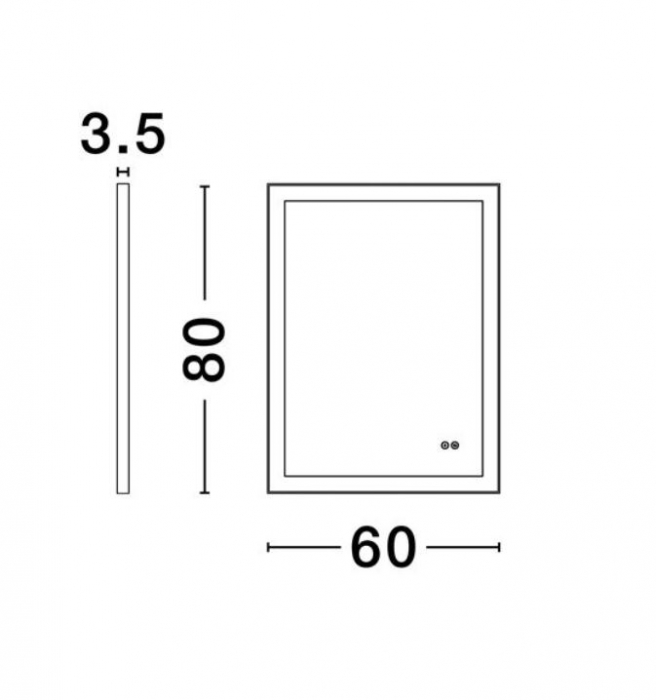 Oglinda dreptunghiulara LED DECA, iluminare frontala, 734 lm, IP44, intrerupator touch, functie dezaburire, 60*80 cm - NOVA LUCE [5]