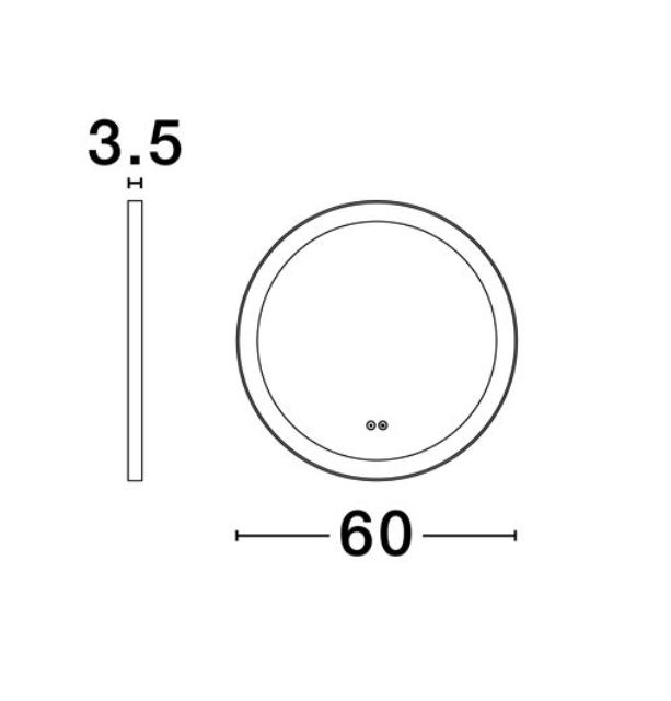 Oglinda rotunda LED URAL, iluminare frontala, 682 lm, IP44, intrerupator touch, functie dezaburire, diametru 60 cm - NOVA LUCE [6]