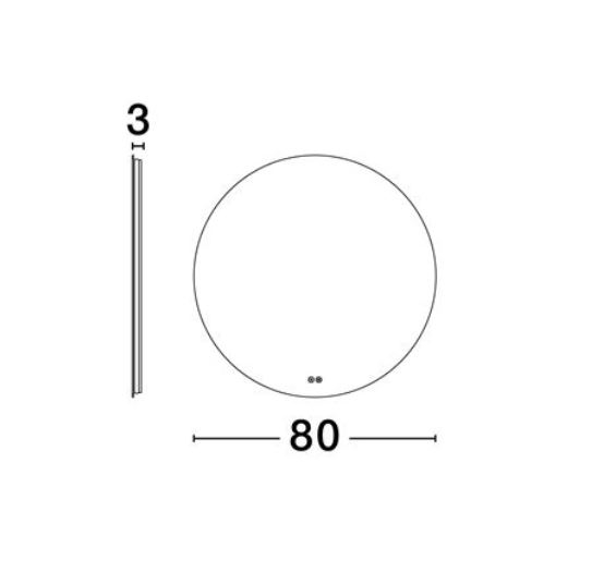 Oglinda rotunda LED DAB, iluminare indirecta, 912 lm, IP44, intrerupator touch, functie dezaburire, diametru 80 cm - NOVA LUCE [7]