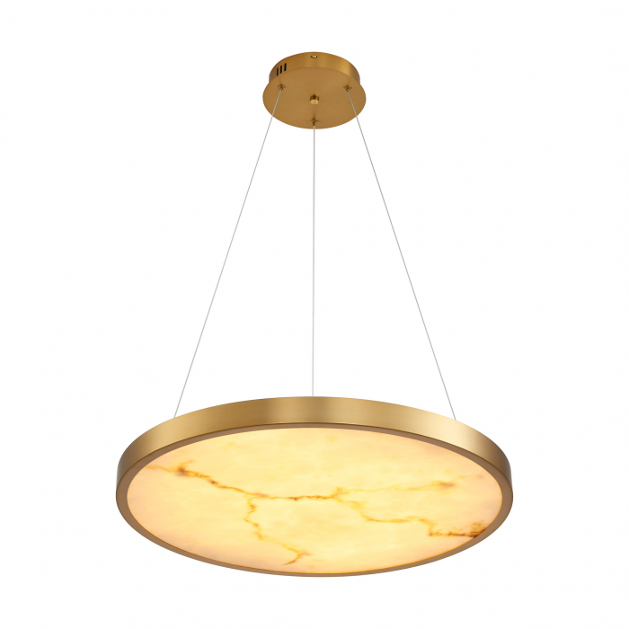 Lustră suspendată LED ALCHEMY, auriu/alabastru, 60 cm [2]