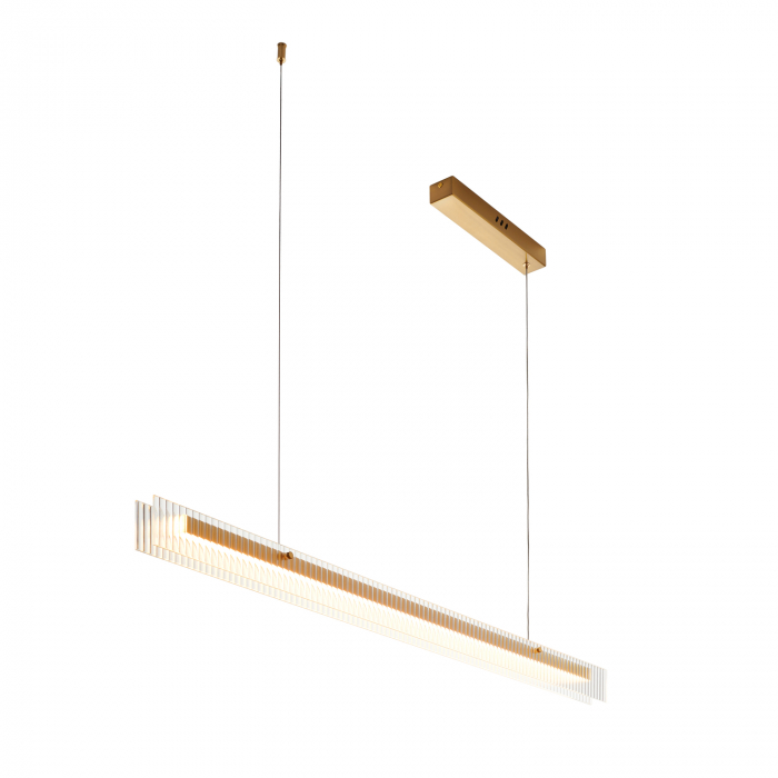 Lustră suspendată LED LONGIN aurie, 3000K, 120 cm [10]