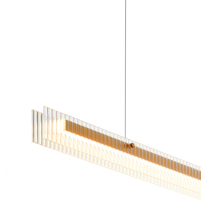 Lustră suspendată LED LONGIN aurie, 3000K, 120 cm [15]