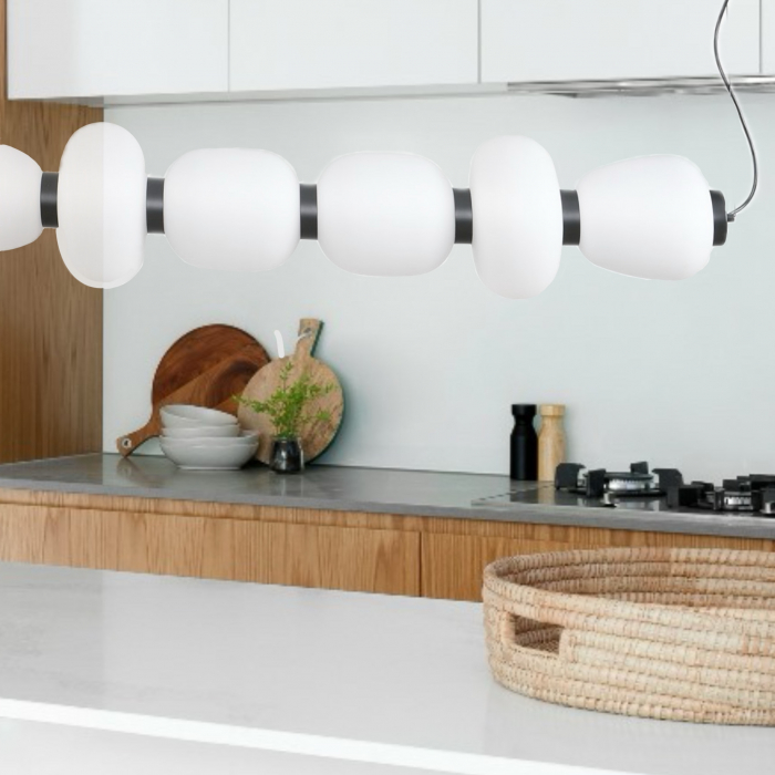 Lampă suspendată LED BRILLA-6, negru/alb, 3000 K, 125 cm [7]