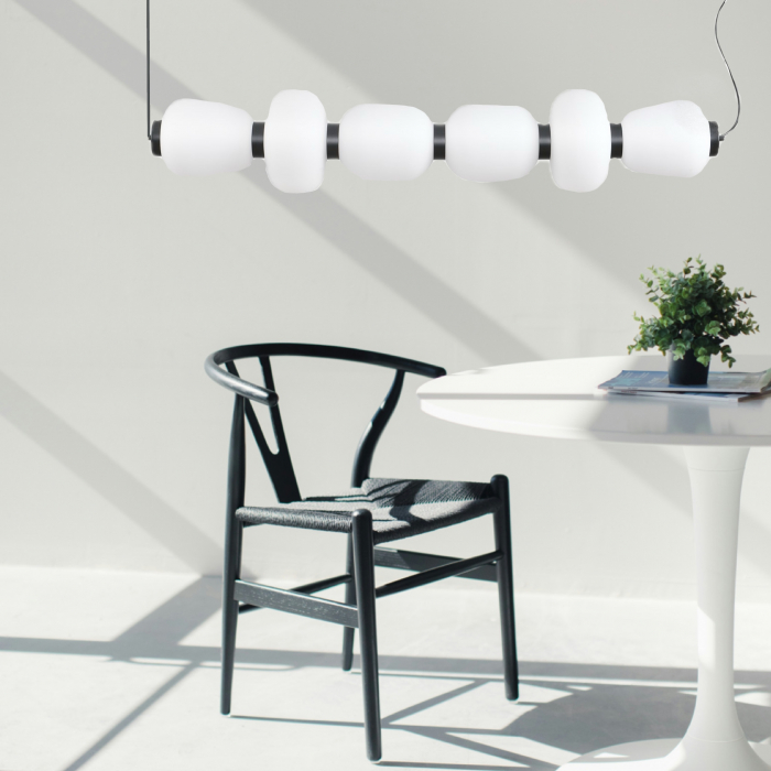 Lampă suspendată LED BRILLA-6, negru/alb, 3000 K, 125 cm [10]