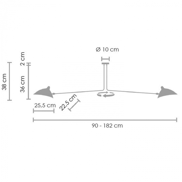 Lustra CRANE-2P neagra, 2*E14, 40W, lungime 182 cm - STEP INTO DESIGN [3]