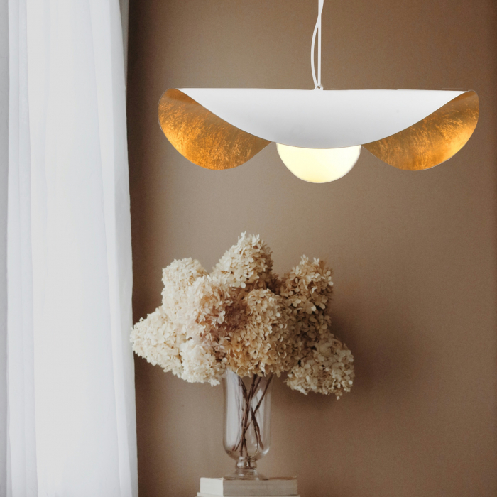 Lustră suspendată ENZO, alb/auriu, 40 cm - Step into Design [9]
