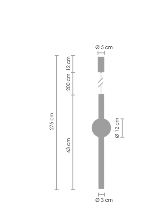 Pendul LED O-LINE, negru/alb, 3000K, înălțime 63 cm [5]