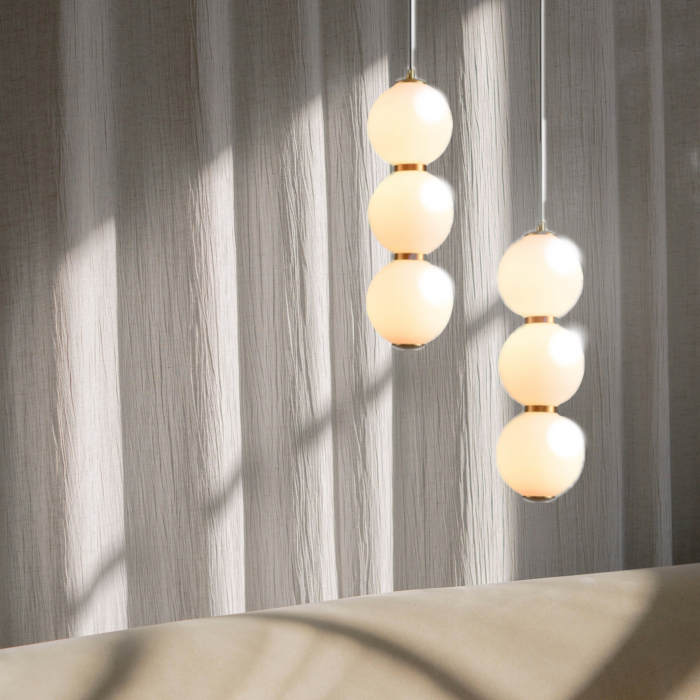 Pendul LED PERLA, auriu/alb, 3000K, 12 cm - Step into Design [4]