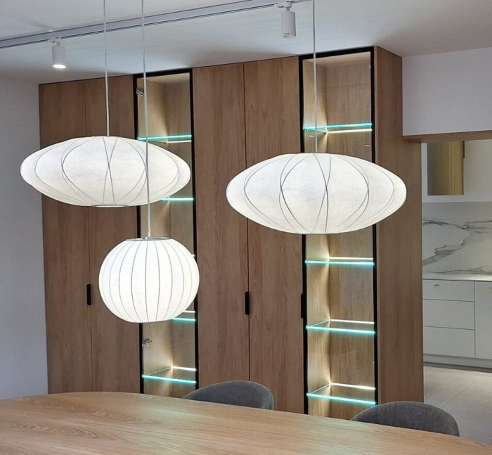 Lampă suspendată SILK X-SHAPE albă, diametru 60 cm [2]