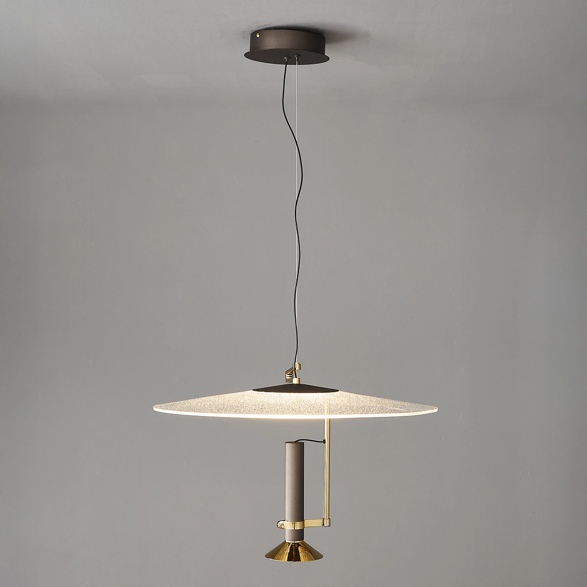 Lampa suspendata LED FANORA, negru/auriu, 3000K, 1680 lm, diametru 55 cm - ALTAVOLA DESIGN [3]