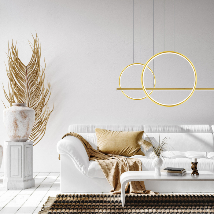 Lampa suspendata LINEA LED aurie Nr. 4 B Φ60/40 cm, 3000K, lungime 150 cm - ALTAVOLA DESIGN [4]