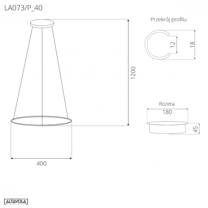 Lampa suspendata LED RING Nr. 1, cupru, dimabila, 3000K, IP 44, diametru 40 cm - ALTAVOLA DESIGN [2]
