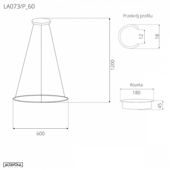 Lampa suspendata LED RING Nr. 1, cupru, dimabila, 3000K, IP 44, diametru 60 cm - ALTAVOLA DESIGN [5]