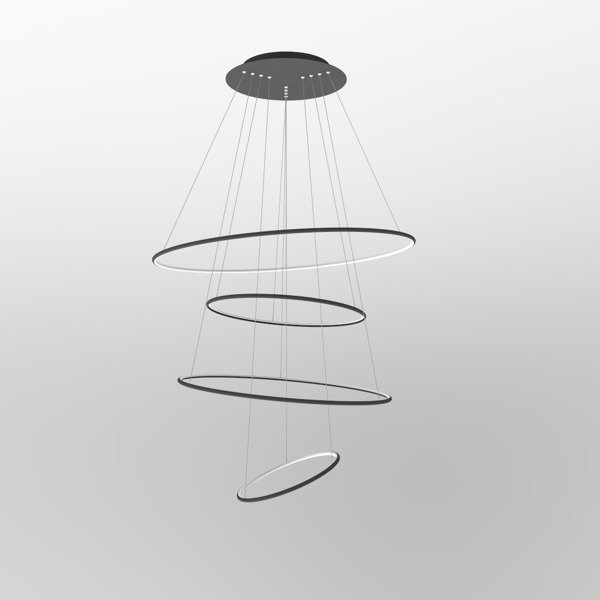 Candelabru LED RING Nr. 4, negru, 3000K,  IP44, diametru 100 cm - ALTAVOLA DESIGN [3]