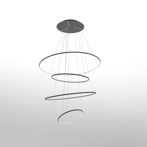 Candelabru LED RING Nr. 4, negru, 3000K,  IP44, diametru 100 cm - ALTAVOLA DESIGN [2]
