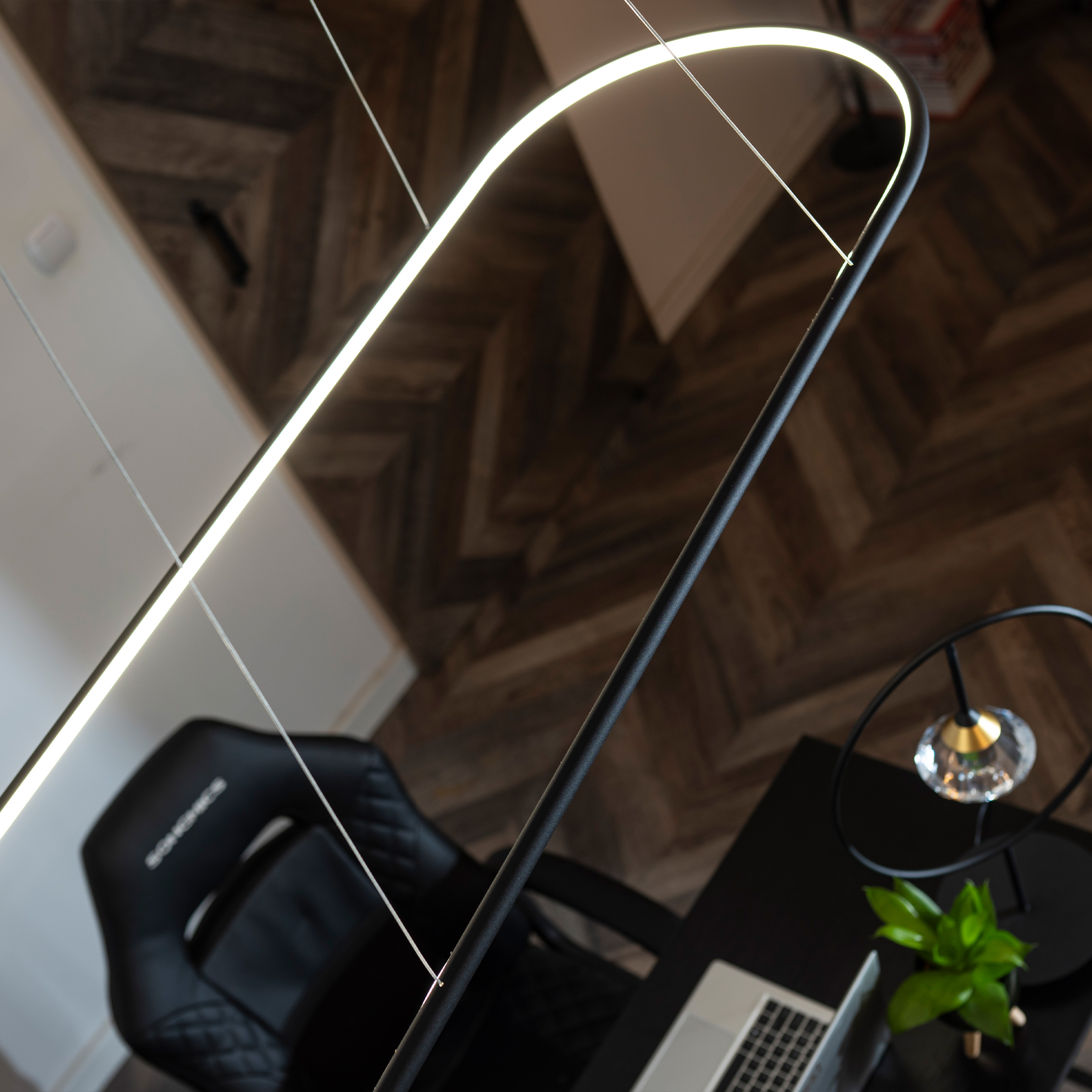 Lampa suspendata LED RING OVAL, negru, 120 cm - ALTAVOLA DESIGN [6]