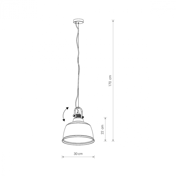 Pendul AMALFI L, argintiu/negru, 1*E27, 25 W, diametru 30 cm - NOWODVORSKI [3]