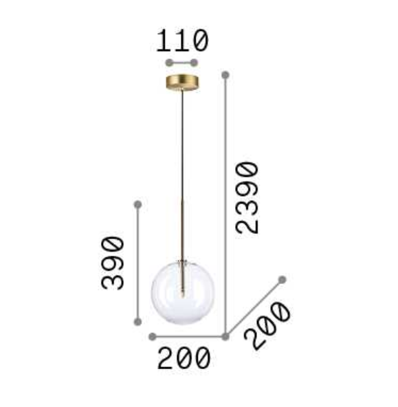 Pendul EQUINOXE SP1, alama, diametru 20 cm - IDEAL LUX [6]