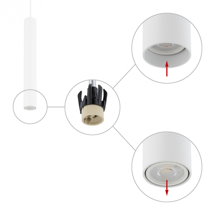 Pendul FOURTY M alb, 1*GU10, 10W, diametru 4 cm - NOWODVORSKI [4]