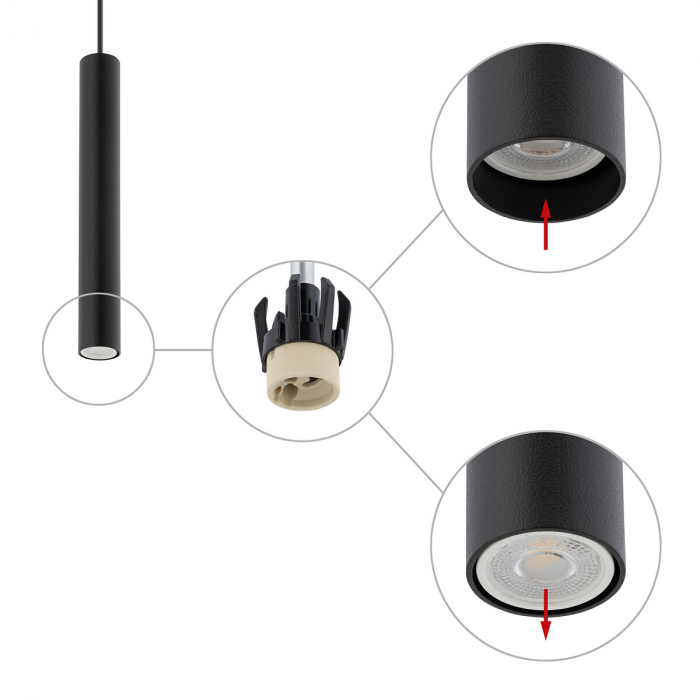 Pendul FOURTY M negru, 1*GU10, 10W, diametru 4 cm - NOWODVORSKI [4]