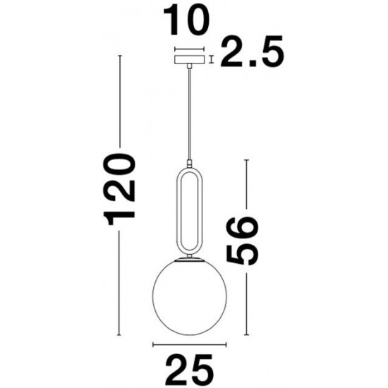 Pendul GRUS, negru/alb, 25 cm - NOVA LUCE [6]