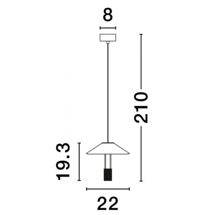Pendul LED ANAFI, negru/alb, 3000K, 425 lm, diametru 22 cm - NOVA LUCE [5]