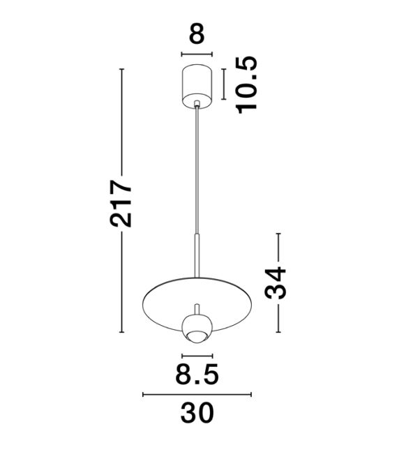 Pendul LED EDEM, negru, 3000K, 590 lm, diametru 30 cm - NOVA LUCE [6]