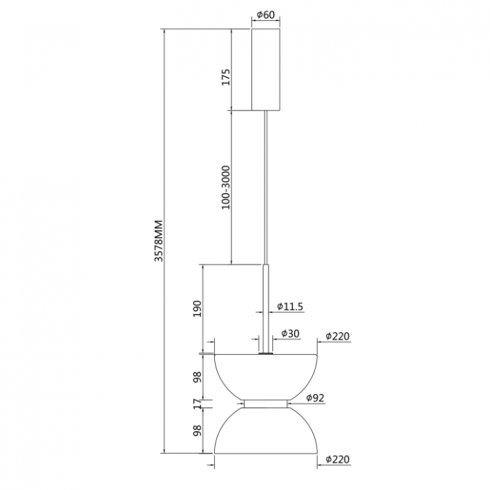 Pendul LED KYOTO, alb/negru, 11W, 3000K, diametru 22 cm - MAYTONI [5]