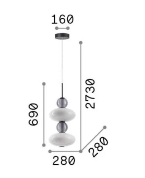 Pendul LED LUMIERE 2, alb, 3000K, 28 cm - Ideal Lux [3]