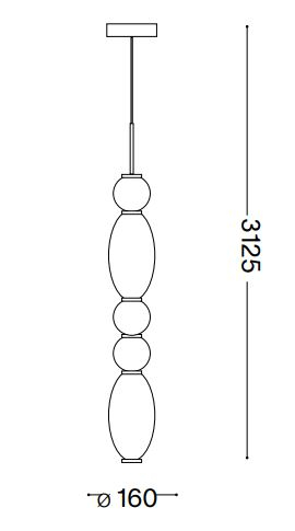 Pendul LED LUMIERE 3, alb, 3000K, 16 cm - Ideal Lux [2]