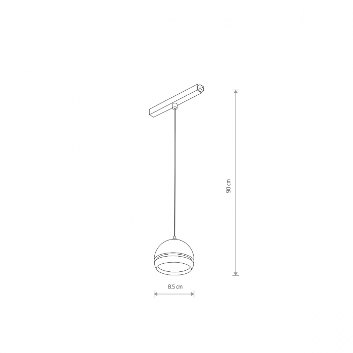 Pendul LED SLOT pentru sina magnetica LVM negru, 4000k, 400 lm, diametru 8.5 cm - NOWODVORSKI [2]