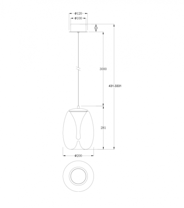 Pendul LED SPLASH auriu, 7W, 3000K, diametru 20 cm - MAYTONI [6]