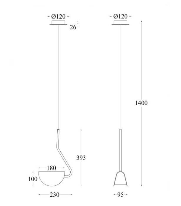 Pendul MOLLIS, negru/alb, 23 cm - MAYTONI MOD126PL-01B [7]