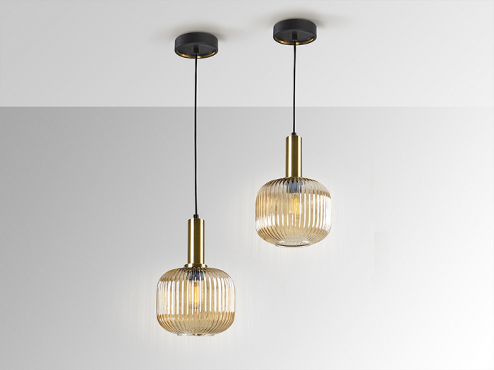 Pendul NORMA 1, negru/alamă/amber, 1*E27, diametru 20 cm - SCHULLER 225588 [5]