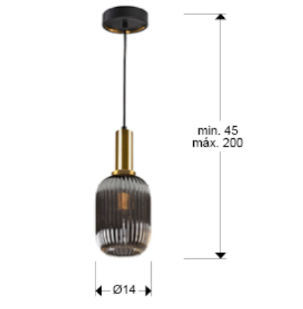 Pendul NORMA 1, negru/alama/fumuriu, diametru 14 cm - SCHULLER 225632 [5]